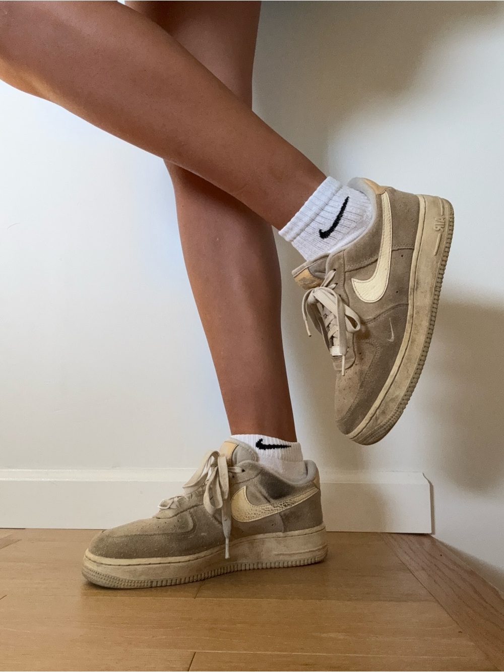 Nike Air Women’s Beige Suede Low-Top Sneakers